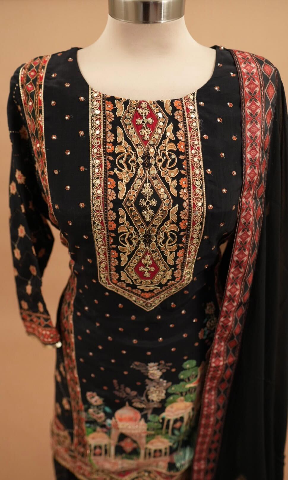 Black Sharara Suit