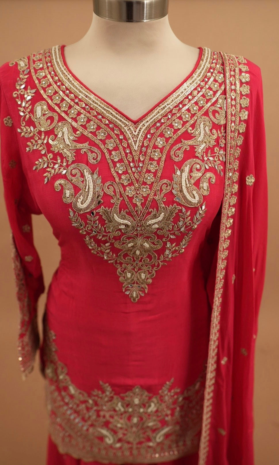 Pure Silk Fabric Magenta Color Party Wear Palazzo Suit