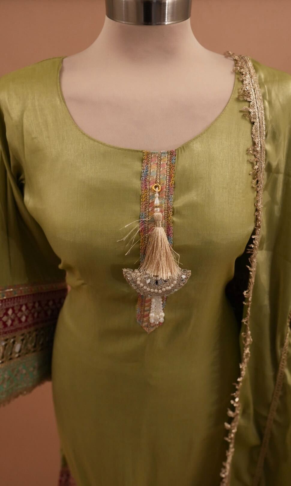 Green Crepe Suit
