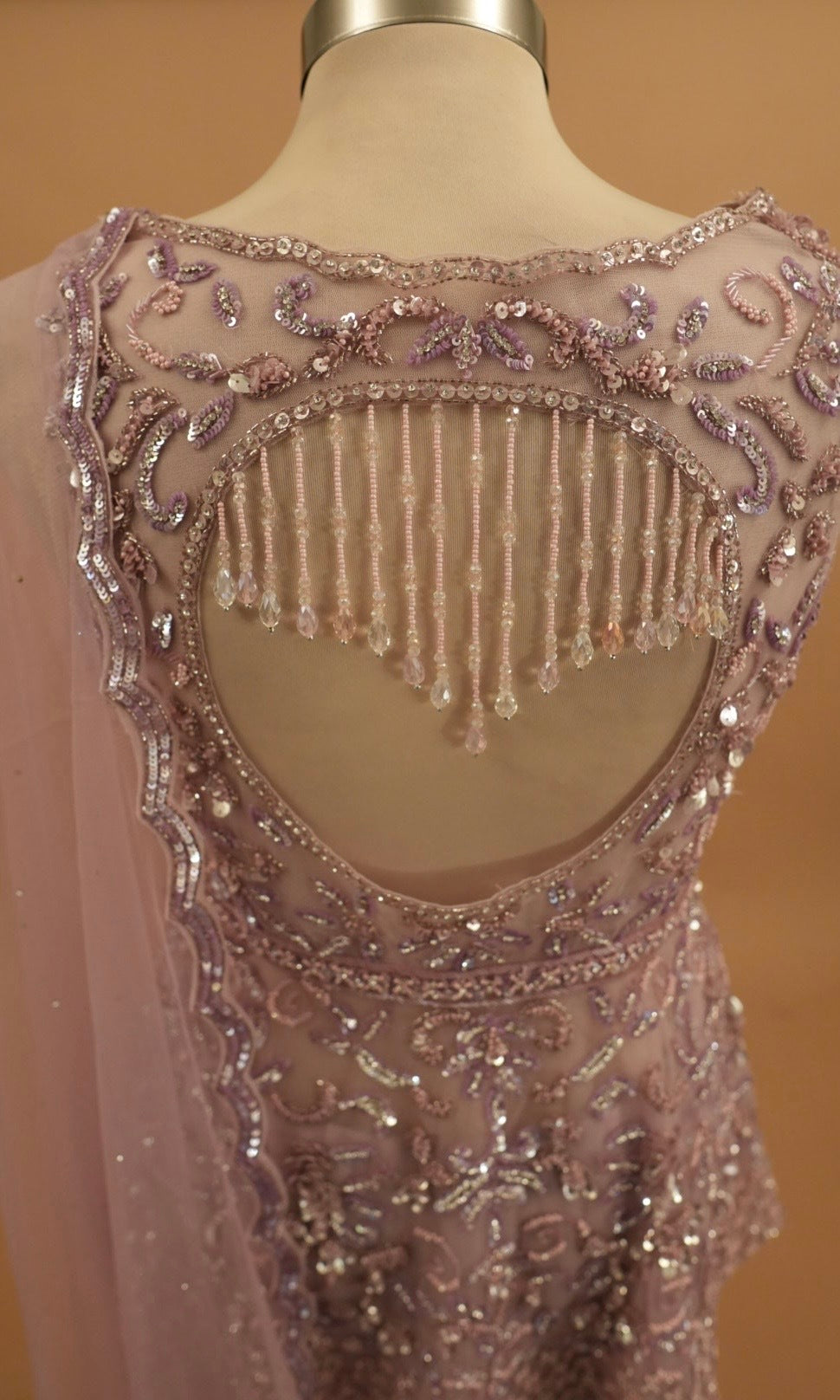 Rose Gold Color Hand Work Embroidery Elegant Style Designer Palazzo Suit