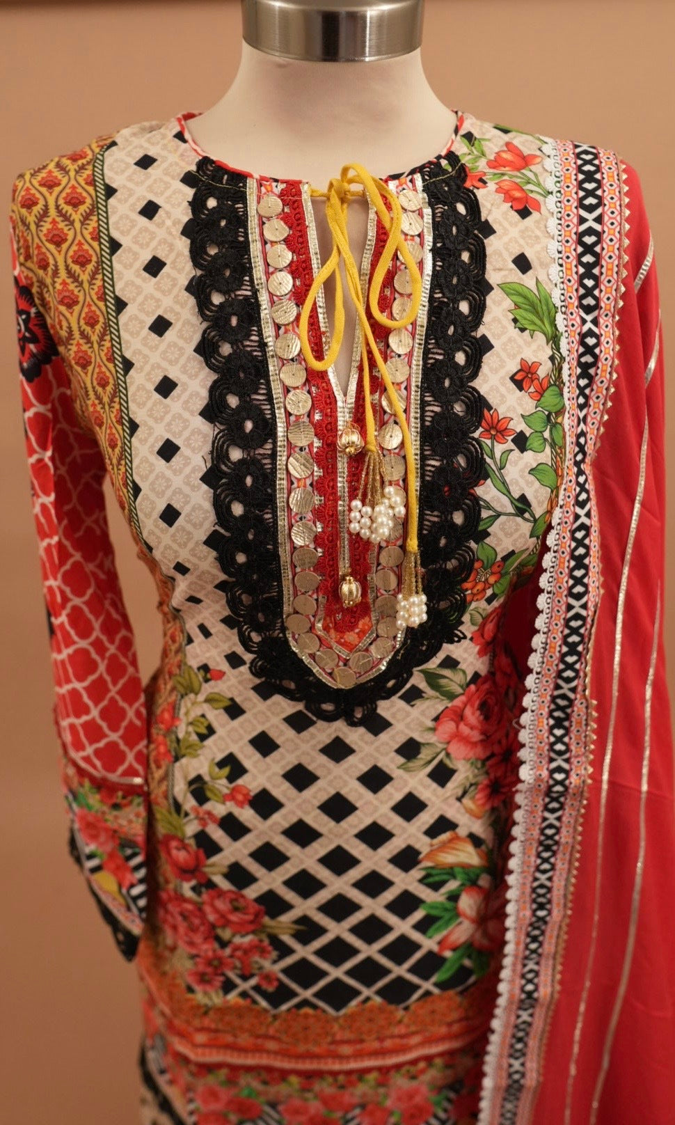 Dasheen Fabric Contrast Colors Elegant Style Palazzo Pant Suit