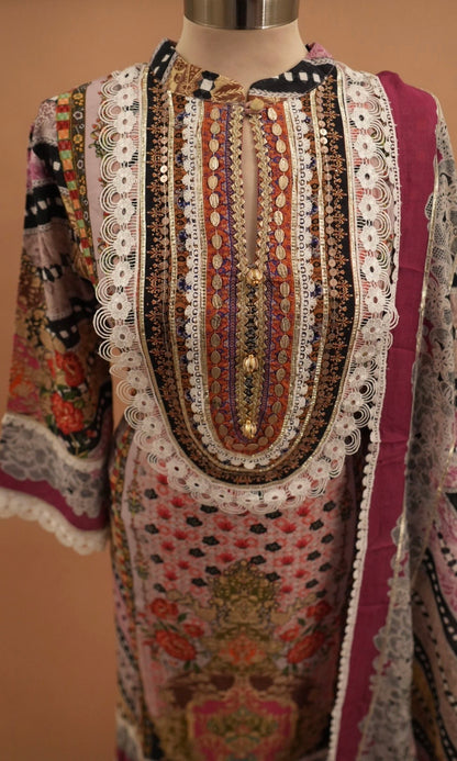 Dasheen Fabric Contrast Colors Elegant Style Palazzo Pant Suit