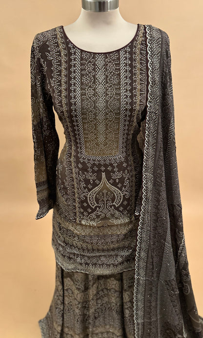 Embroidered Long Dress Party Suit