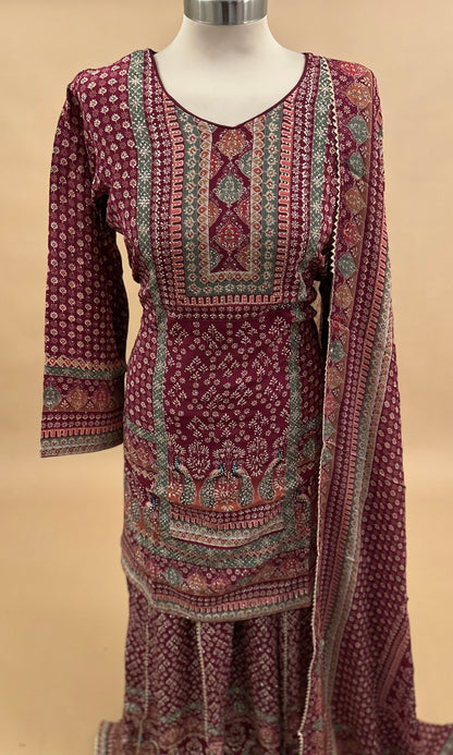 Embroidered Long Dress Party Suit