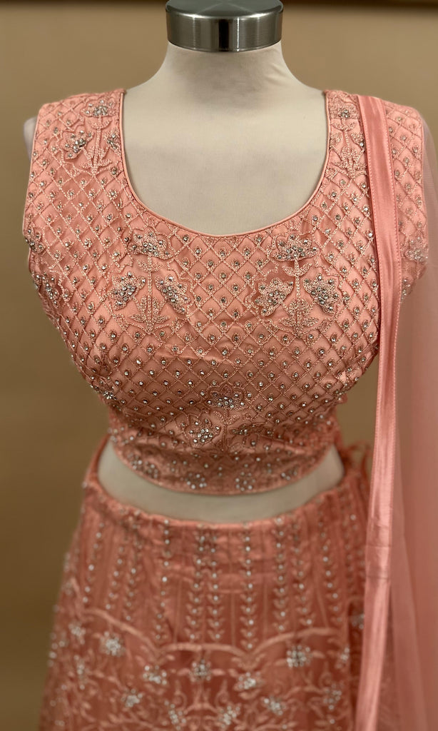 Light Weight Peach Lehenga | Peach Lehenga | Dlibaas