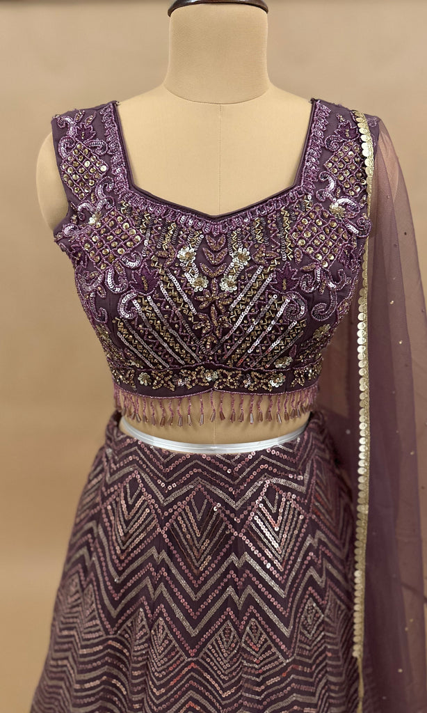 Purple Color Embroiderey Lehenga Suit 