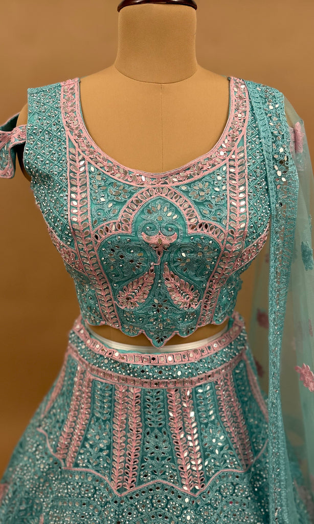 Buy Pink Blue Lehenga