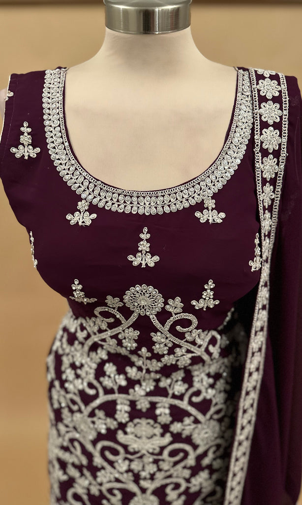 Light Weight Purple Sharara Suit