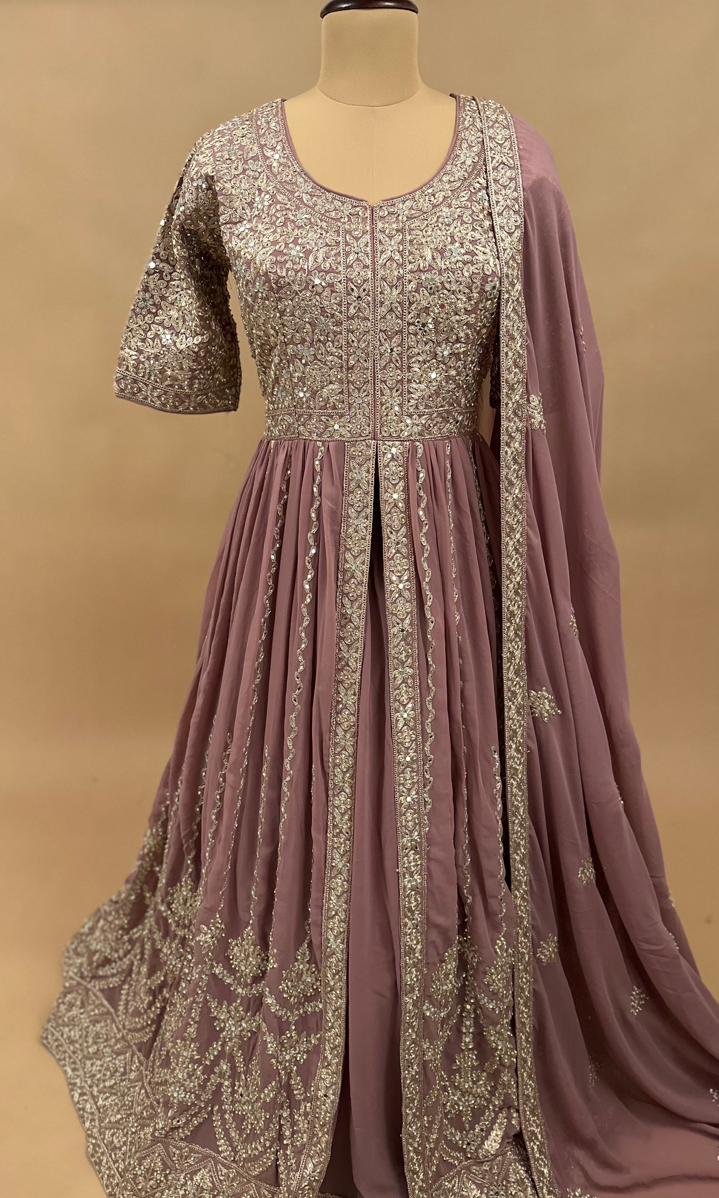 Indo Western Gown, Gown, Jacquard Gowns, Readymade Gown