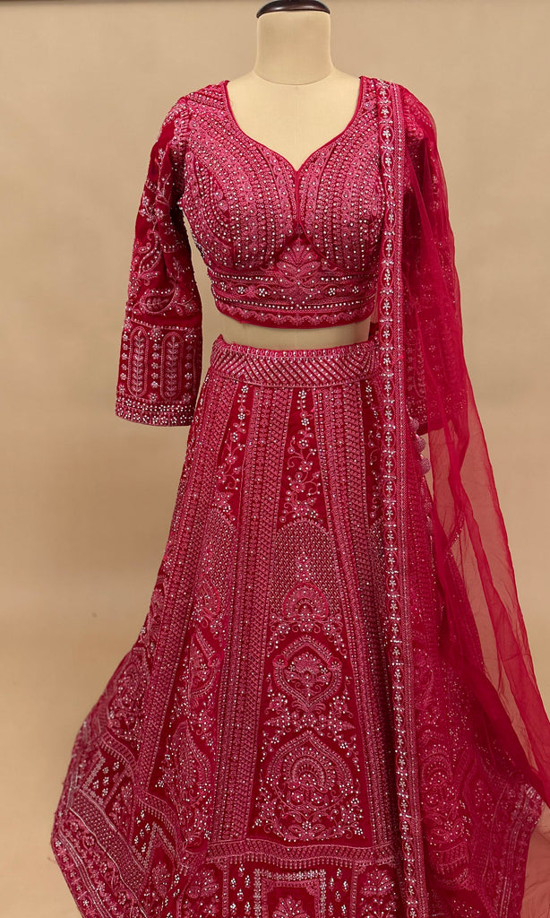 Full Sleeves Heavy Red Lehenga