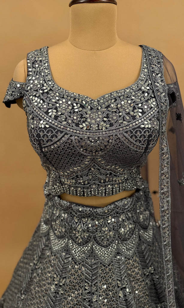 Dark Grey Color Lehenga Suit