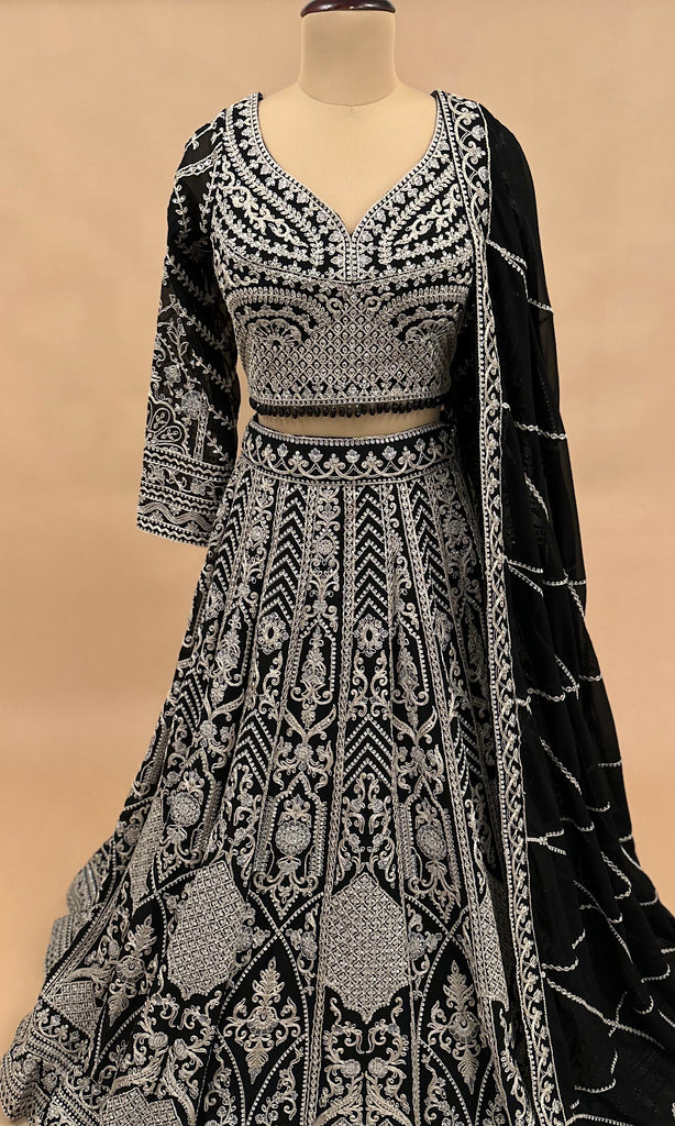 Full Sleeves Heavy Black Lehenga