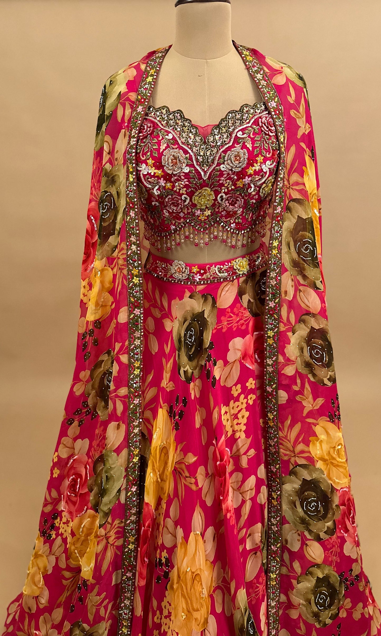 Organza Fabric Elegant Style Multicolor Party Wear Lehenga Set With Jacket
